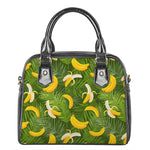 Green Tropical Banana Pattern Print Shoulder Handbag
