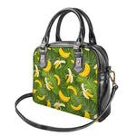 Green Tropical Banana Pattern Print Shoulder Handbag