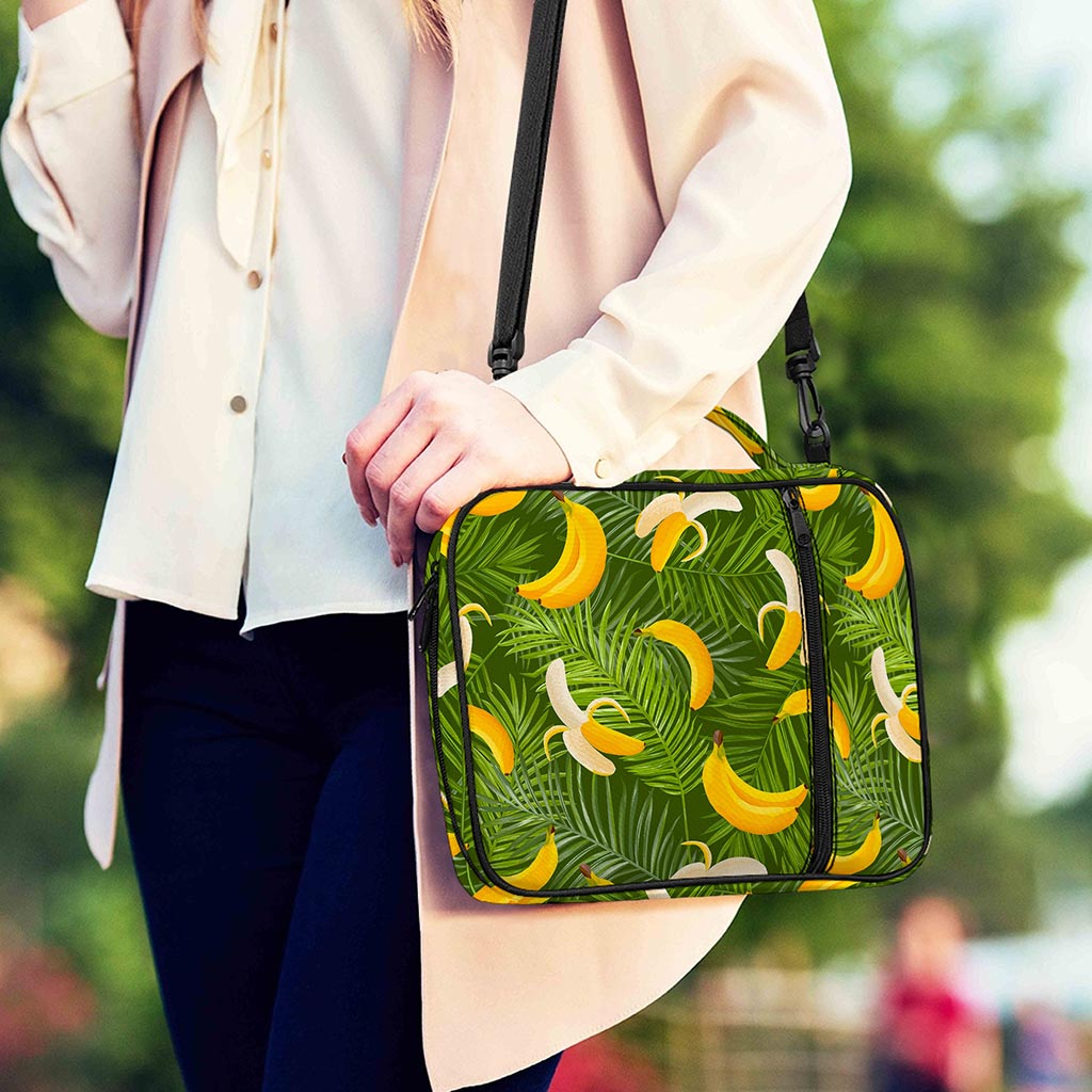 Green Tropical Banana Pattern Print Shoulder Strap Bible Bag