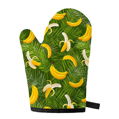 Green Tropical Banana Pattern Print Single Oven Mitt