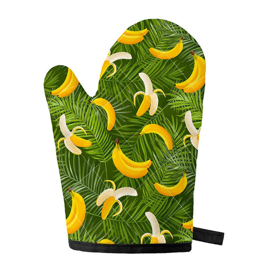 Green Tropical Banana Pattern Print Single Oven Mitt
