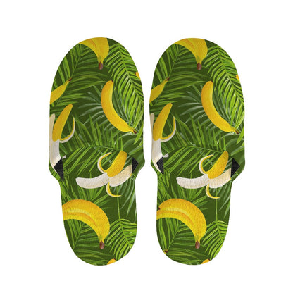Green Tropical Banana Pattern Print Slippers