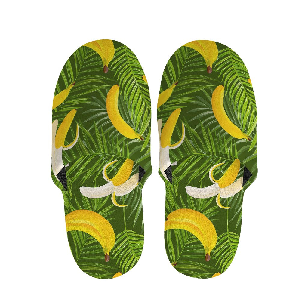 Green Tropical Banana Pattern Print Slippers