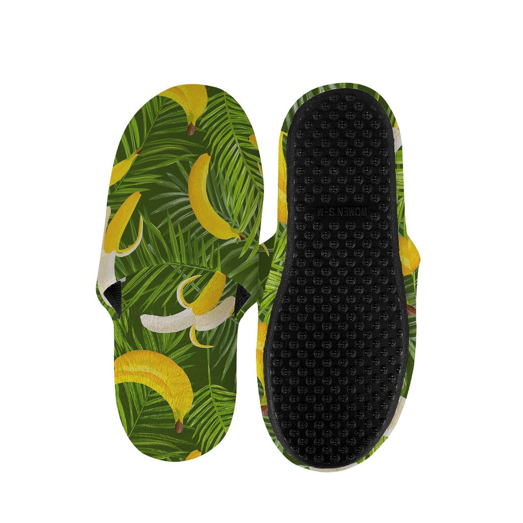 Green Tropical Banana Pattern Print Slippers