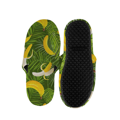 Green Tropical Banana Pattern Print Slippers