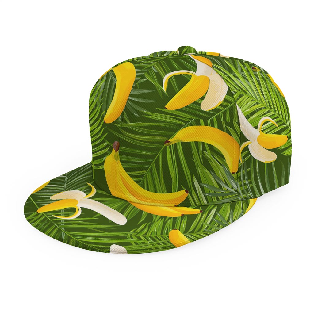 Green Tropical Banana Pattern Print Snapback Cap