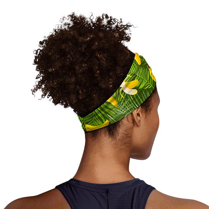 Green Tropical Banana Pattern Print Sports Headband