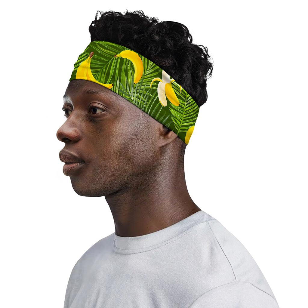 Green Tropical Banana Pattern Print Sports Headband
