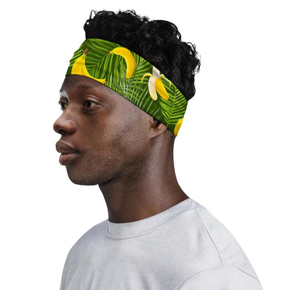Green Tropical Banana Pattern Print Sports Headband