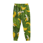 Green Tropical Banana Pattern Print Sweatpants