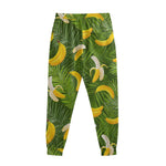 Green Tropical Banana Pattern Print Sweatpants