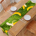 Green Tropical Banana Pattern Print Table Runner