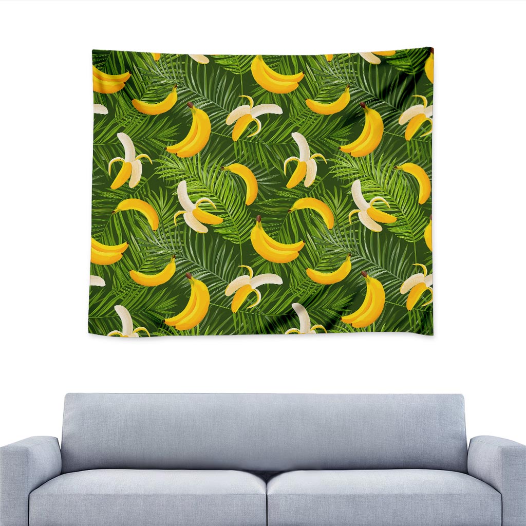 Green Tropical Banana Pattern Print Tapestry