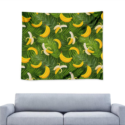 Green Tropical Banana Pattern Print Tapestry