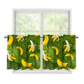 Green Tropical Banana Pattern Print Tier Curtains