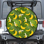 Green Tropical Banana Pattern Print Tire Cover