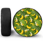 Green Tropical Banana Pattern Print Tire Cover