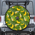 Green Tropical Banana Pattern Print Tire Cover With Camera Hole