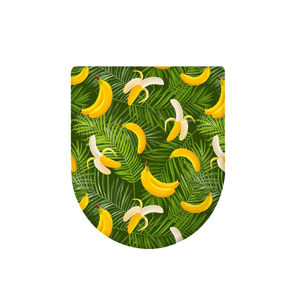 Green Tropical Banana Pattern Print Toilet Lid Cover
