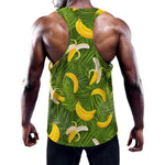 Green Tropical Banana Pattern Print Training Tank Top