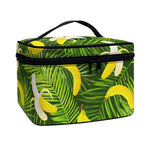 Green Tropical Banana Pattern Print Travel Makeup Bag