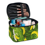 Green Tropical Banana Pattern Print Travel Makeup Bag