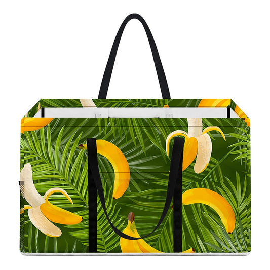 Green Tropical Banana Pattern Print Utility Tote Bag