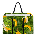 Green Tropical Banana Pattern Print Utility Tote Bag