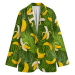 Green Tropical Banana Pattern Print Women's Blazer