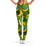 Green Tropical Banana Pattern Print Women's Leggings