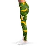 Green Tropical Banana Pattern Print Women's Leggings