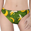 Green Tropical Banana Pattern Print Women's Thong