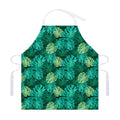 Green Tropical Monstera Pattern Print Adjustable Apron