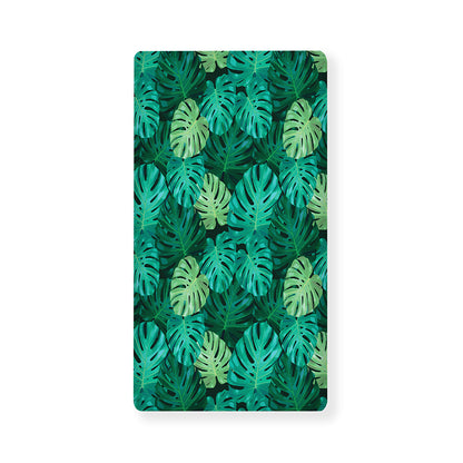 Green Tropical Monstera Pattern Print Baby Crib Sheet
