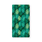 Green Tropical Monstera Pattern Print Baby Crib Sheet