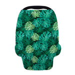 Green Tropical Monstera Pattern Print Baby Seat Cover