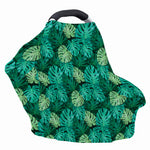 Green Tropical Monstera Pattern Print Baby Seat Cover