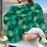 Green Tropical Monstera Pattern Print Baby Seat Cover