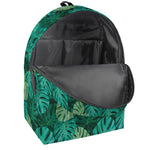 Green Tropical Monstera Pattern Print Backpack