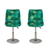 Green Tropical Monstera Pattern Print Bar Stool Covers