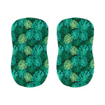 Green Tropical Monstera Pattern Print Bar Stool Covers