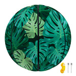 Green Tropical Monstera Pattern Print Basketball