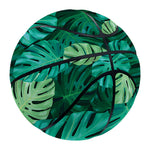 Green Tropical Monstera Pattern Print Basketball