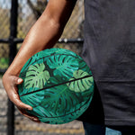 Green Tropical Monstera Pattern Print Basketball
