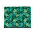 Green Tropical Monstera Pattern Print Bifold Wallet