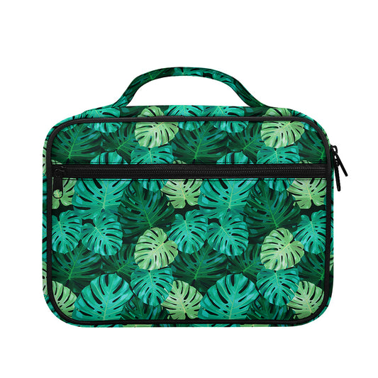 Green Tropical Monstera Pattern Print Briefcase Bible Bag