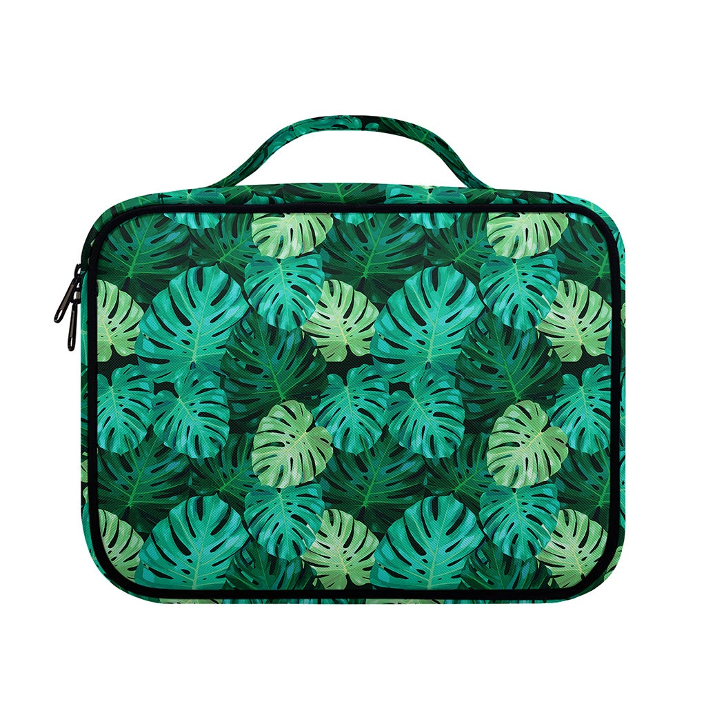 Green Tropical Monstera Pattern Print Briefcase Bible Bag