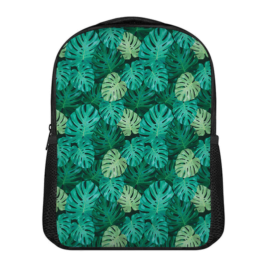 Green Tropical Monstera Pattern Print Casual Backpack