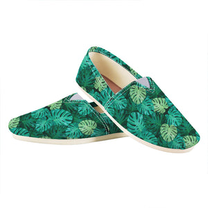 monstera shoes Green Tropical Monstera Pattern Print Casual Shoes