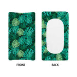 Green Tropical Monstera Pattern Print Changing Pad Cover